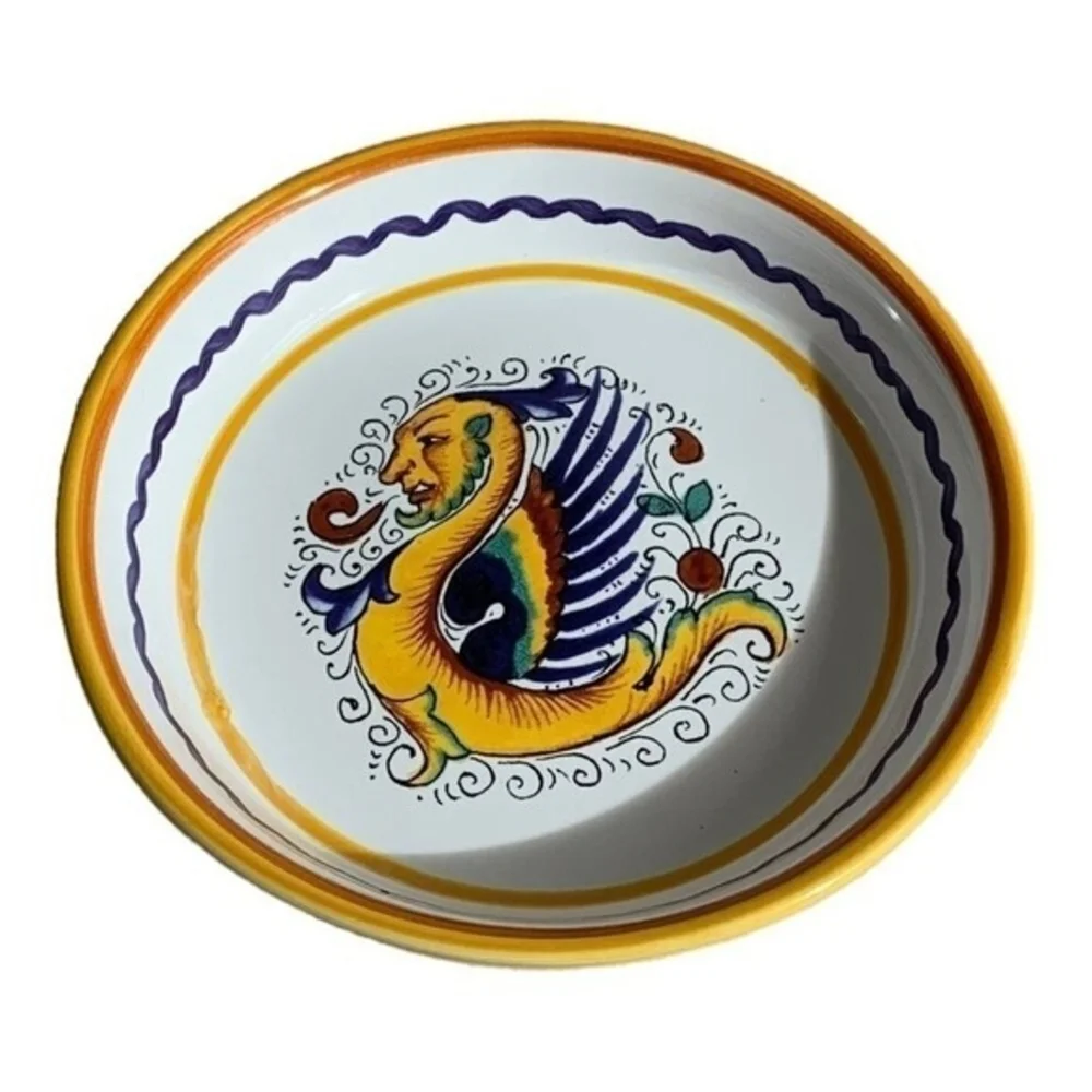 Sur La Table Dragon Print Ceramic Bowl Coaster 5.5